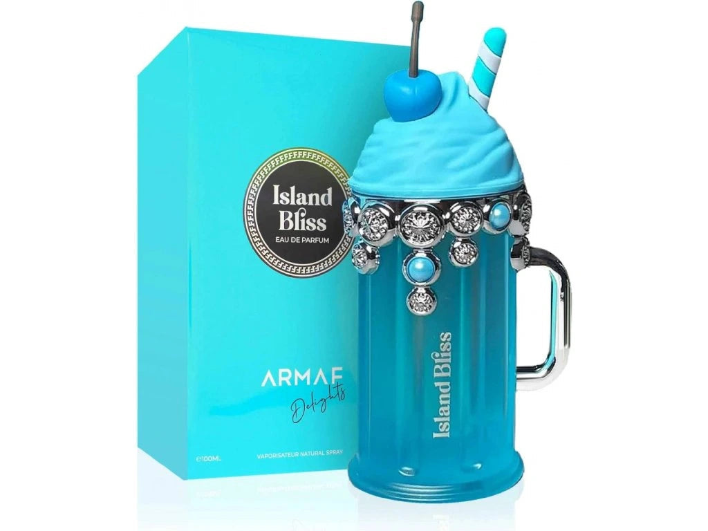 Armaf Delights Island Bliss: For women, 	•	The base tempers the sweetness with warm vanilla, creamy tonka bean, and a skin-friendly musk. This gives the perfume a cosy, comforting, tropical sunset feel.  ￼