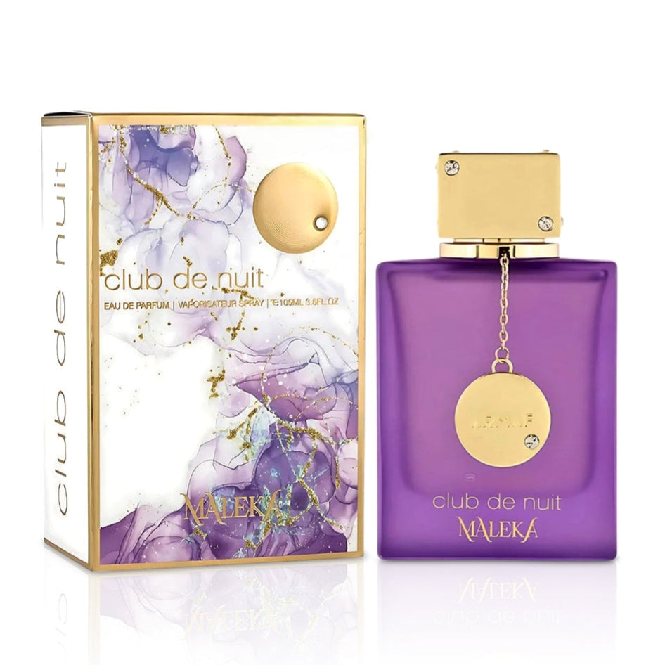 CLUB DE NUIT MALEKA:FOR WOMEN  Very fruity-floral to start: the lychee gives a juicy, playful sweetness, bergamot adds some freshness, and pink pepper gives a mild spicy sparkle.