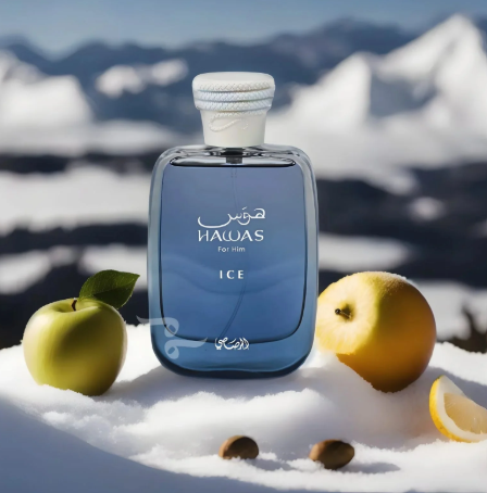 HAWAS ICE:  for men Aromatic Fruity-Citrus with Aquatic / Fresh / Sweet undertones, Apple, Italian Lemon, Sicilian Bergamot, Star Anise,Plum, Orange Blossom, Cardamom.